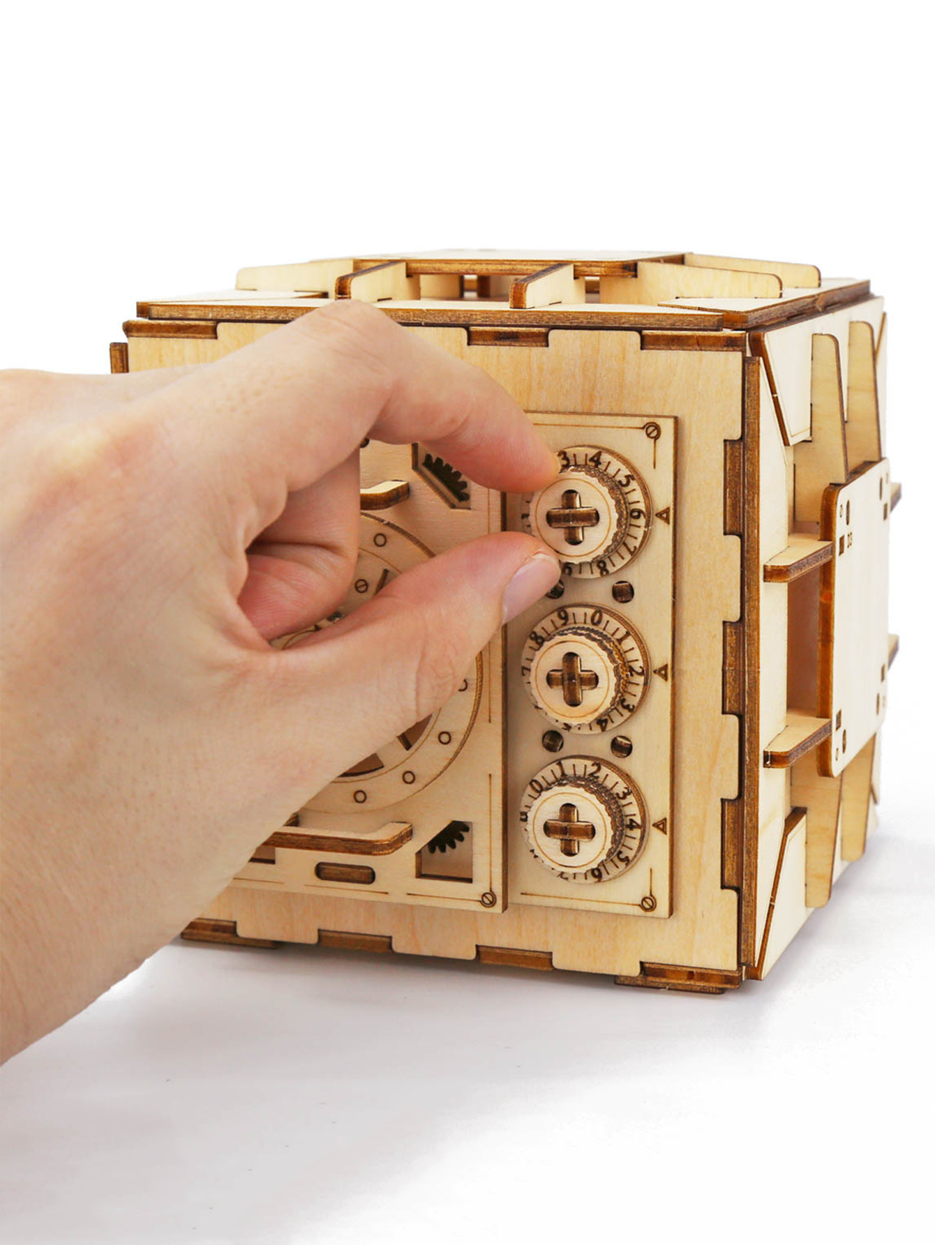 Quebra-cabeça de madeira 3D DIY Caixa de quebra-cabeça com kit de modelo de combinação para adultos e crianças para construir mecânica armazene seu precioso