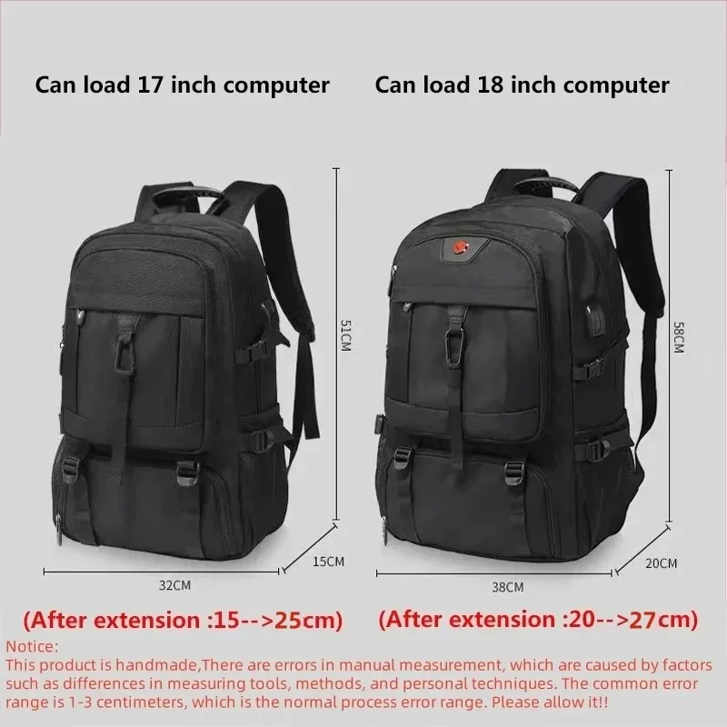 Plecak podróżny męski 50L 80L z oddzielną przegrodą na buty, torba biznesowa, wodoodporny plecak sportowy outdoorowy, czarny plecak do przechowywania.