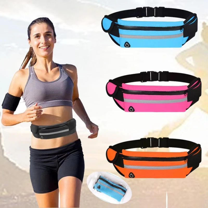 Bolsa de cintura esportiva e de lazer, à prova d'água e à prova de choque, bolsa para celular justa, deve trazer bolsa mágica para garrafa de água