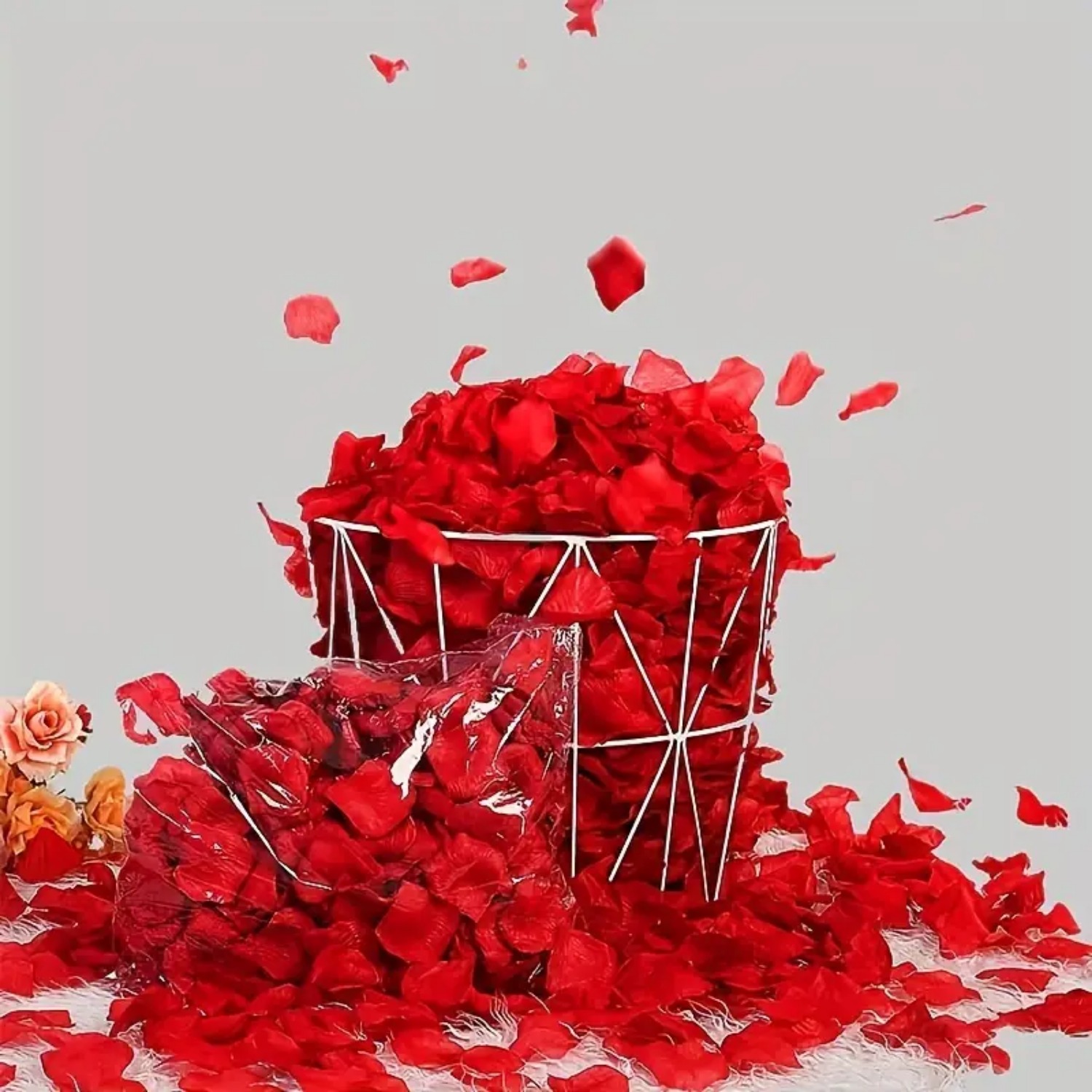 2000Pcs 인공 가짜 장미 꽃잎 발렌타인 데이 웨딩 파티 로맨틱 장식에 대 한 다채로운 시뮬레이션 실크 장미 꽃잎