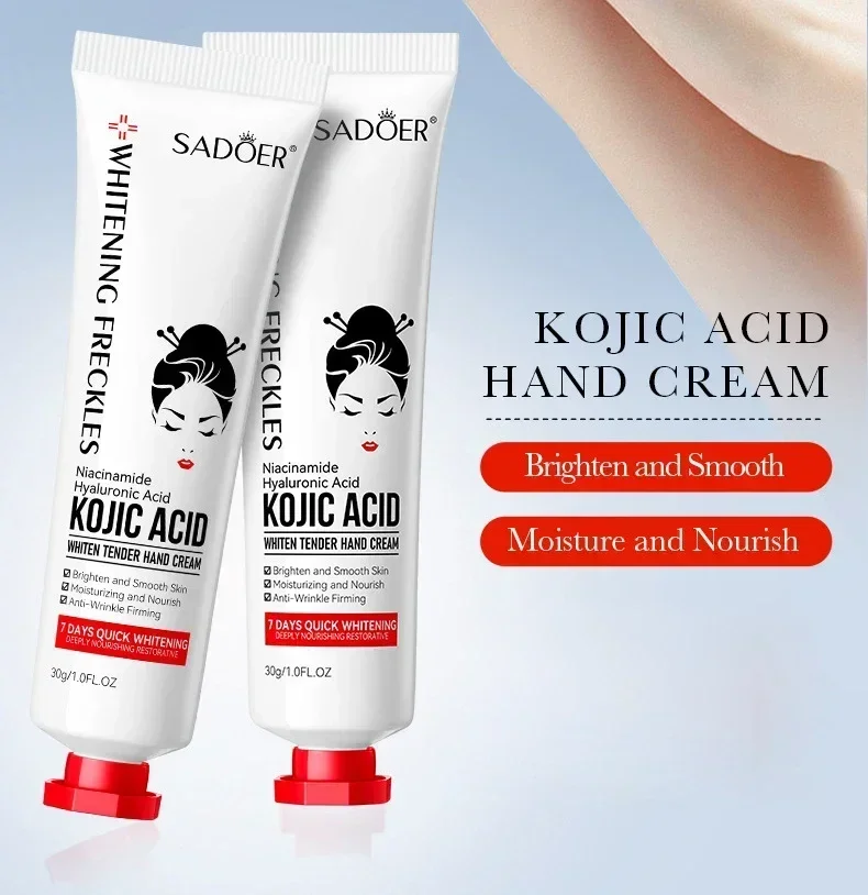 SADOER crema de manos de ácido kójico hidratante nutritivo brillo cremas de manos hidratantes belleza manos productos para el cuidado de la piel