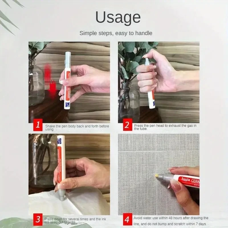 กันน้ํากระเบื้องเซรามิค Grout MARKER,แม่พิมพ์ตะเข็บปากกาสําหรับห้องครัวห้องน้ําผนังและพื้นซ่อม MARKER