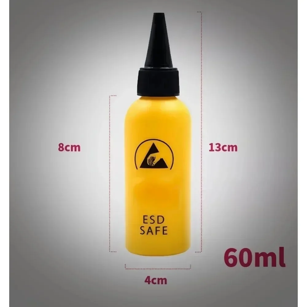 60ml 플라스틱 액체 알코올 병 로진 용제 정전기 방지 접착제 병 접착제 DIY 수리 도구 용 디스펜스 바늘 포함