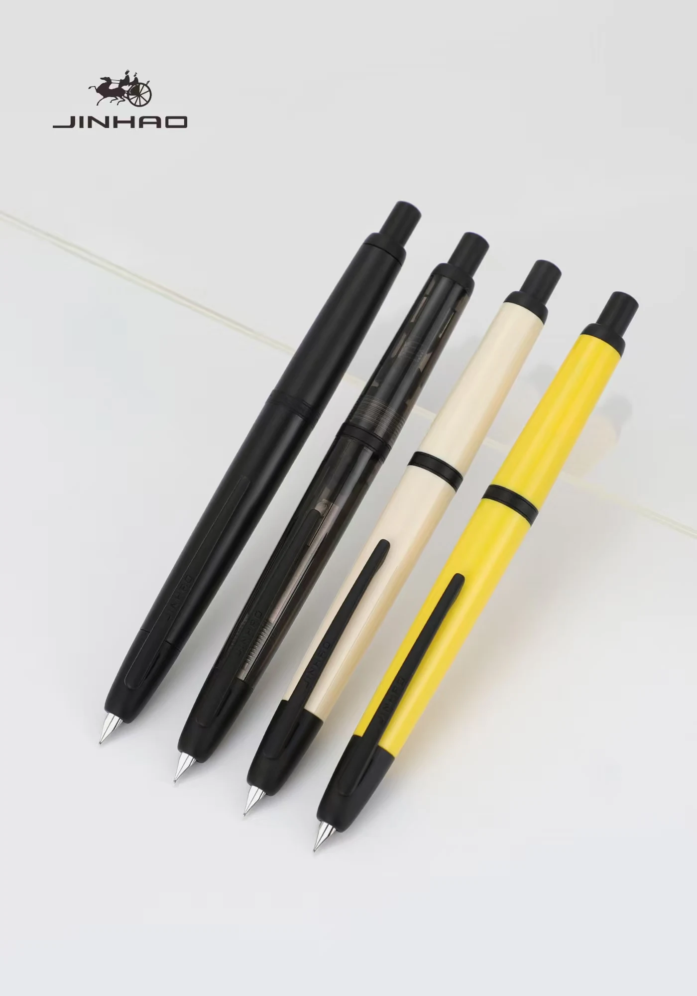 Jinhao 20 Press Retractable Fountain Pen EF/F Nib with Converter Resin Writing Gift Pen