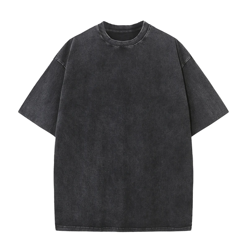 Men's Summer T-shirt 230G Heavy Cotton Vintage Washed T-Shirts Oversized Short Sleeve Loose Streetwear Short Sleeve Tops Tee