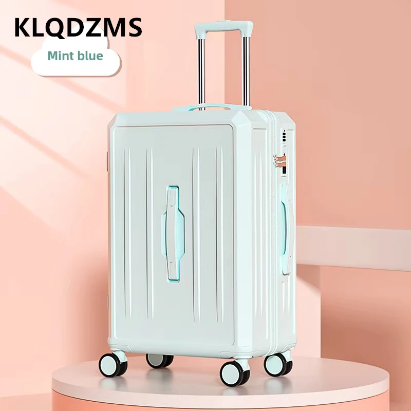KLQDZMS กระเป๋าเดินทางขนาดใหญ่ความจุรถเข็น 20 นิ้ว PC Boarding Box 22 "24" 26 "28 นิ้ว multi-function กระเป๋าเดินทาง