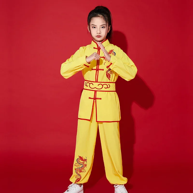 จีนแบบดั้งเดิม Wushu เสื้อผ้า Tai Chi เด็ก Kungfu ชุดใหม่ STAGE Performance Hanfu ศิลปะการต่อสู้เครื่องแต่งกายชุด