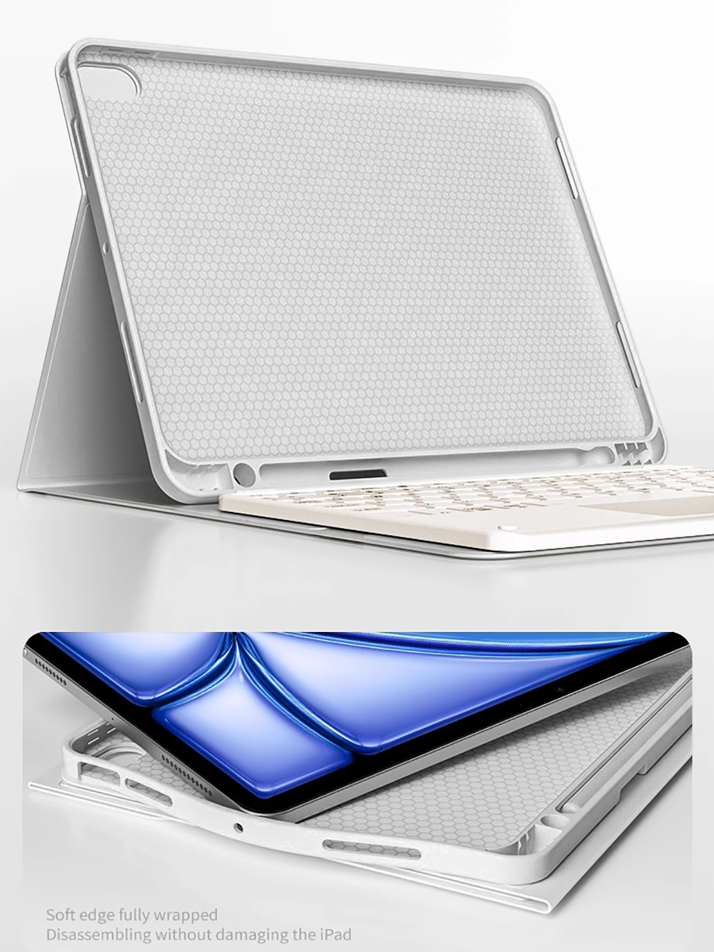 Чехол с беспроводной мышью Magic для iPad Pro 13 11, чехол M4 M2 2024 Air 13 11 5/4 2 10,2, чехол 9/8/7 поколения, Bluetooth-клавиатура