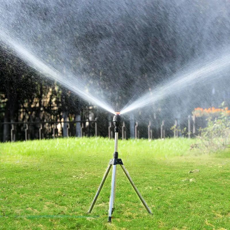 360-Grad Garten Automatische Rotierenden Sprinkler Edelstahl Stativ Set Bewässerung Stehen Wasser Jet Garten Rasen Sprinkler Werkzeug