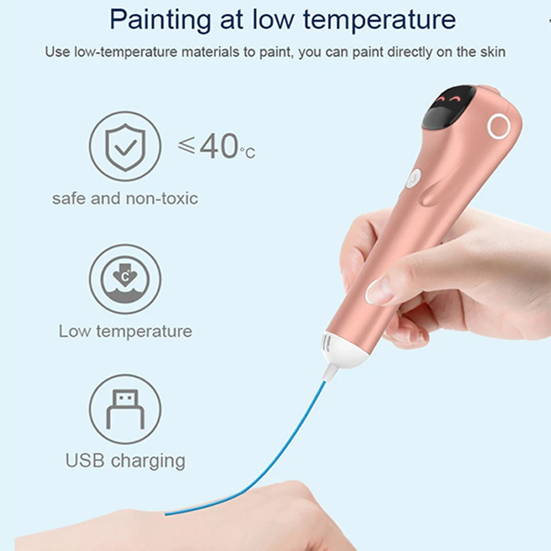 ใหม่ 3D การพิมพ์ปากกา PCL Filament ต่ําอุณหภูมิเสียง Anti-Scald 3D การพิมพ์ปากกา DIY วาดของเล่นสําหรับเด็กผู้หญิงวันเกิด...
