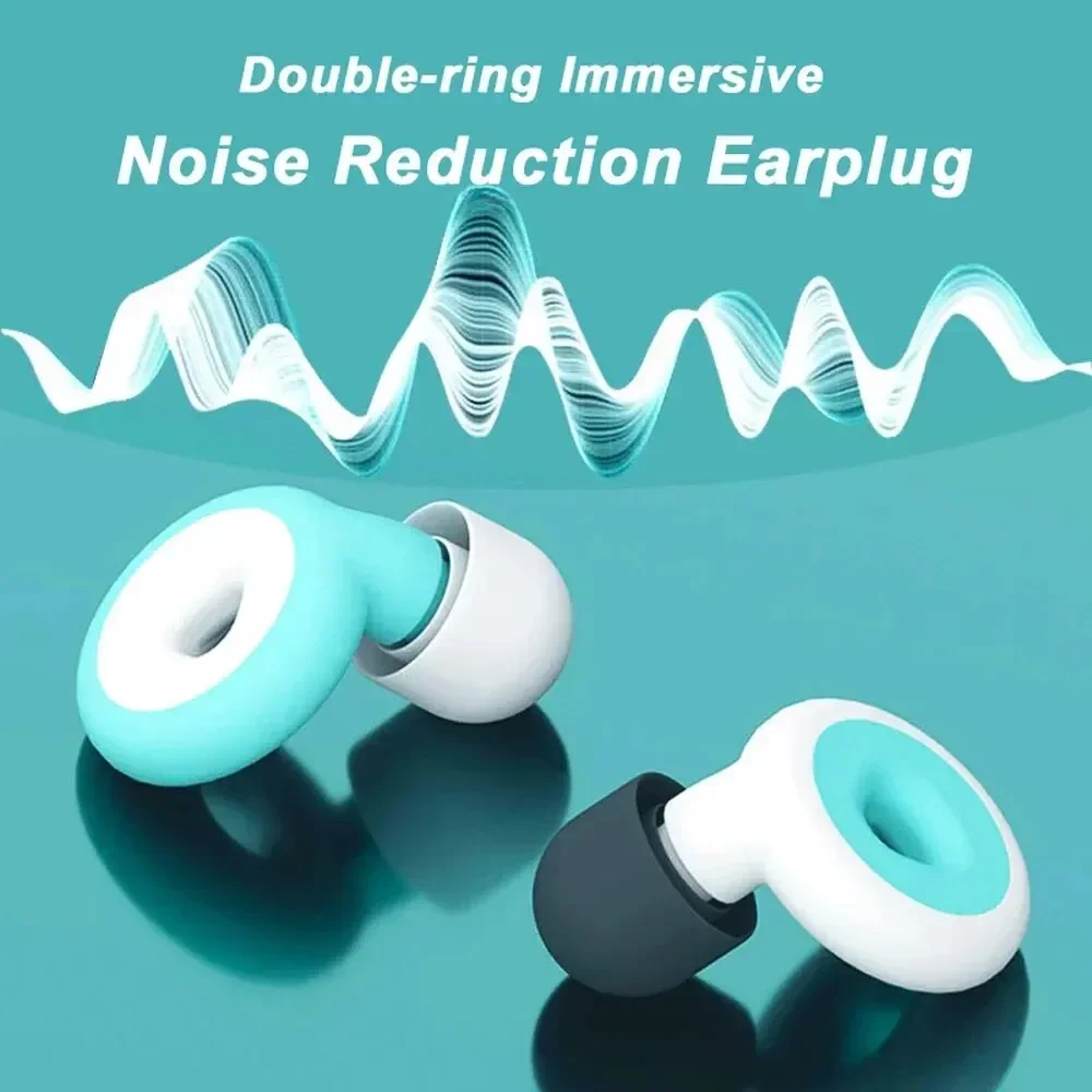 1 paio di tappi per le orecchie in morbido silicone per il sonno, riduzione del rumore, cuffie antirumore impermeabili riutilizzabili per la protezione del nuoto da viaggio