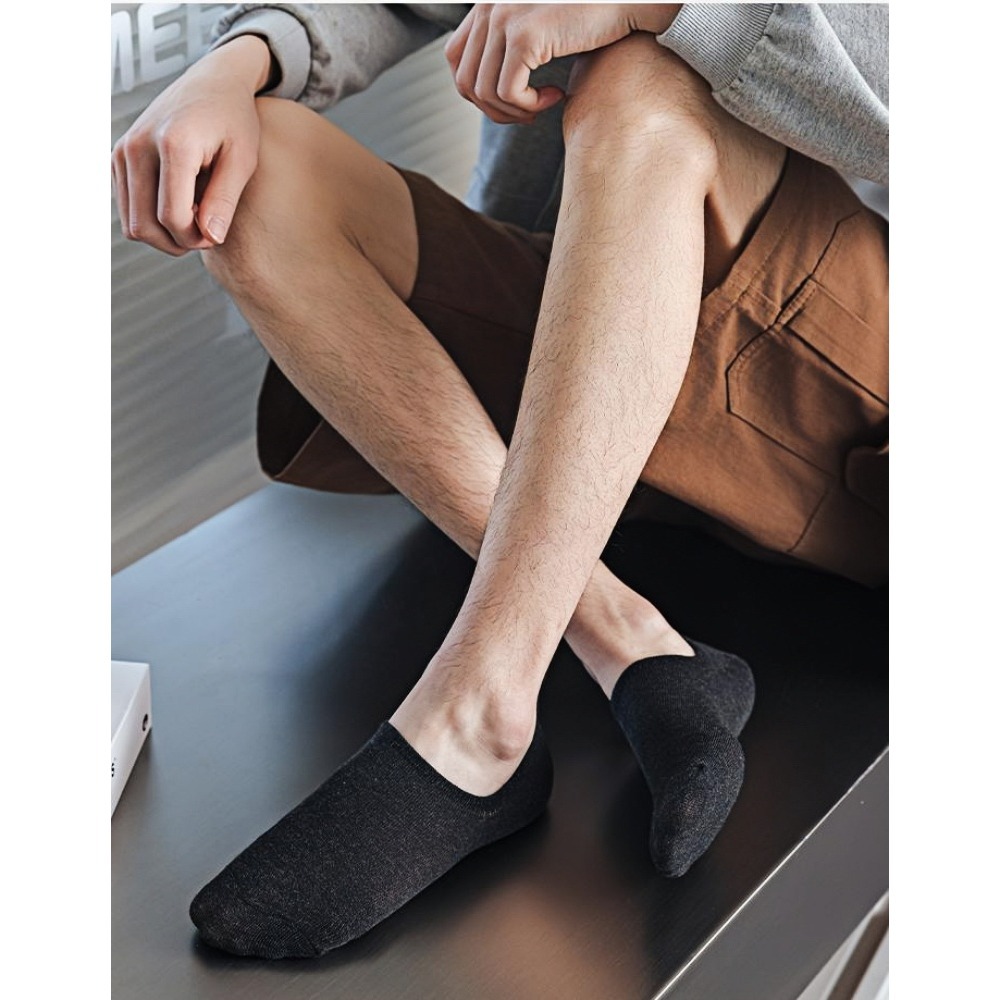 5/10/20/30 pares de calcetines náuticos absorbentes de sudor y a prueba de olores para hombre, calcetines de color sólido transpirables de corte bajo de verano