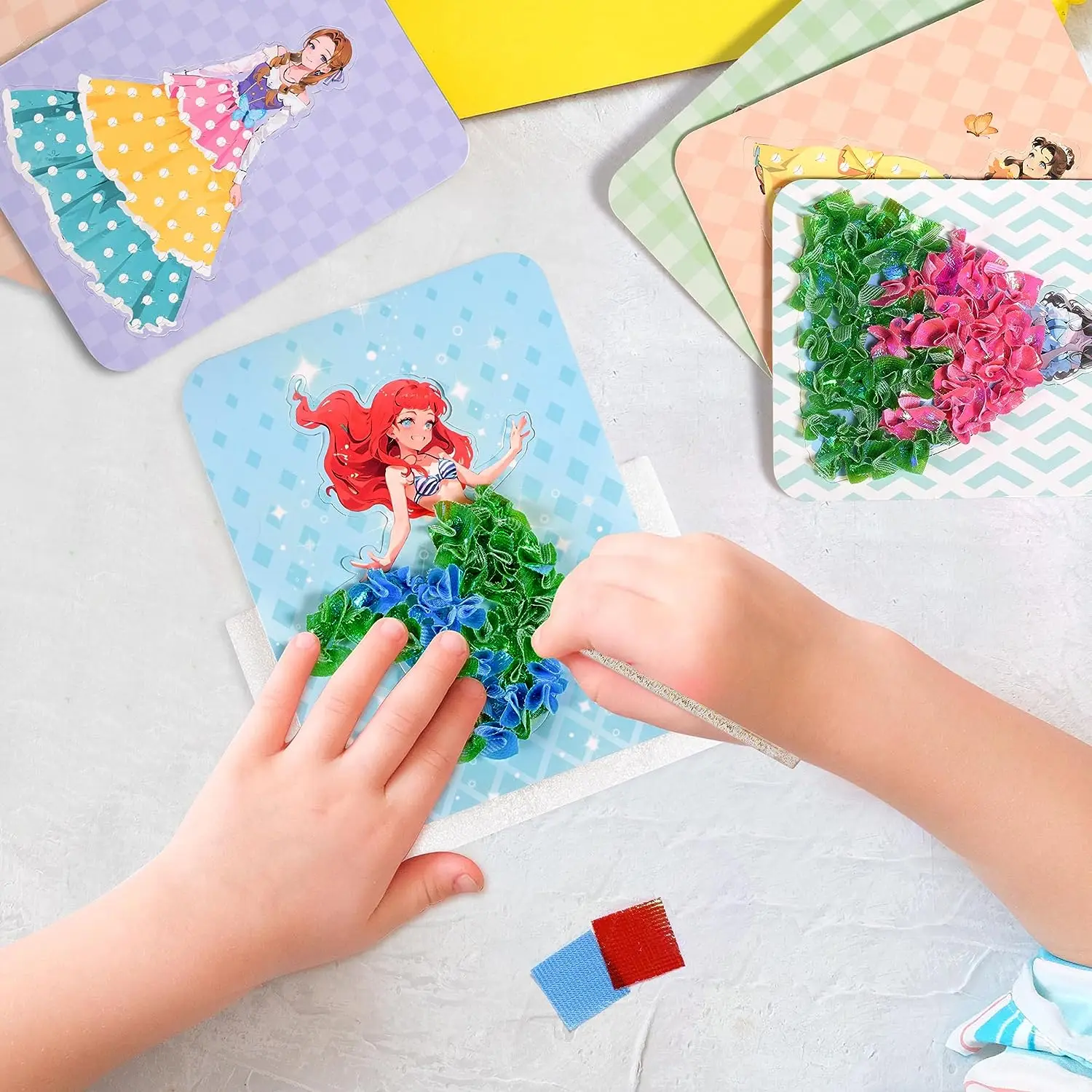 หัตถกรรมสําหรับสาวอายุปริศนาเจาะภาพวาด 12 เจ้าหญิงผ้า Poking Art DIY ของขวัญเด็กวันเกิดคริสต์มาส