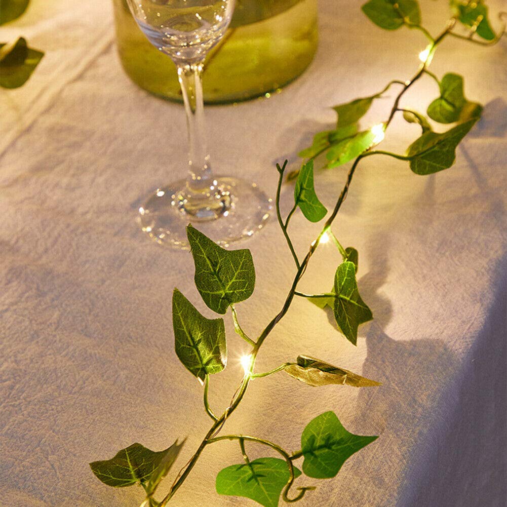 Solar-Lichterkette, künstliche Blätter, Blumenlicht, Girlande, Weihnachtsdekoration, Außenraum, Vorhanglampe für Hochzeit, Party, Garten