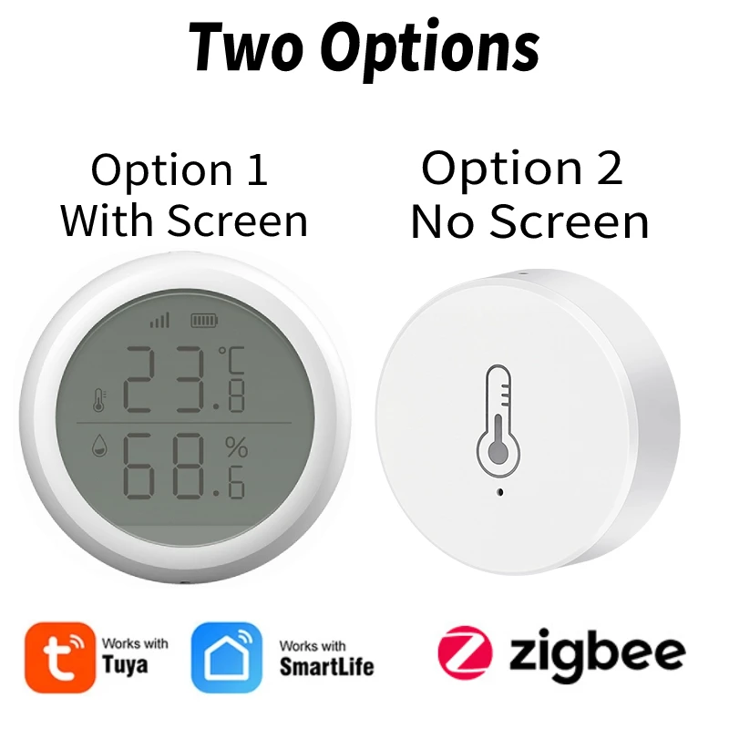 Умный датчик влажности и температуры Tuya Zigbee, дистанционное управление через приложение, работает с умным домом Alexa Google Assistant