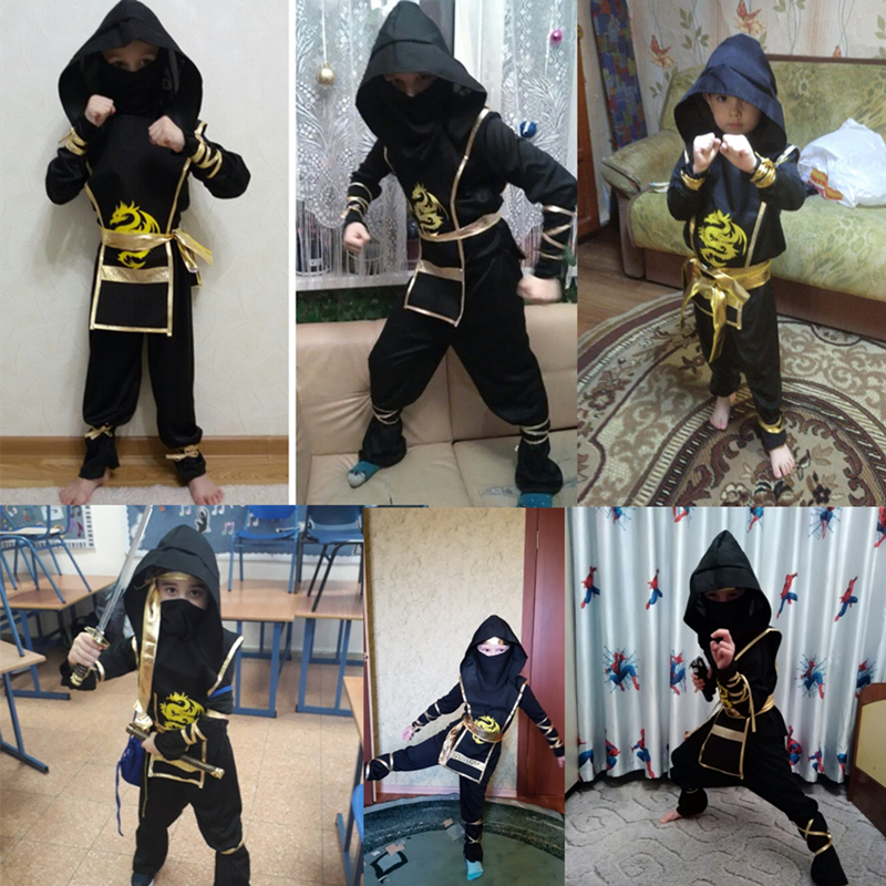 Jongens Ninja Deluxe kostuum voor kinderen met wapentaccessoires Kung Fu-outfit voor kinderen Halloween-ideeën Geschenken met bajonetspeelgoed