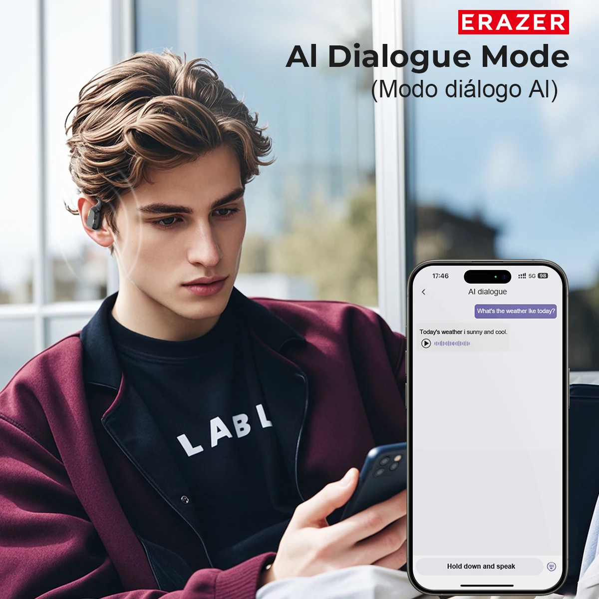 [AI fone de ouvido]AZER XP6 Fones de ouvido Bluetooth Sono ASMR fone de ouvido DIY Equalizador APP AI Fones de ouvido sem fio Viagem de escritório, unidade de 16 mm