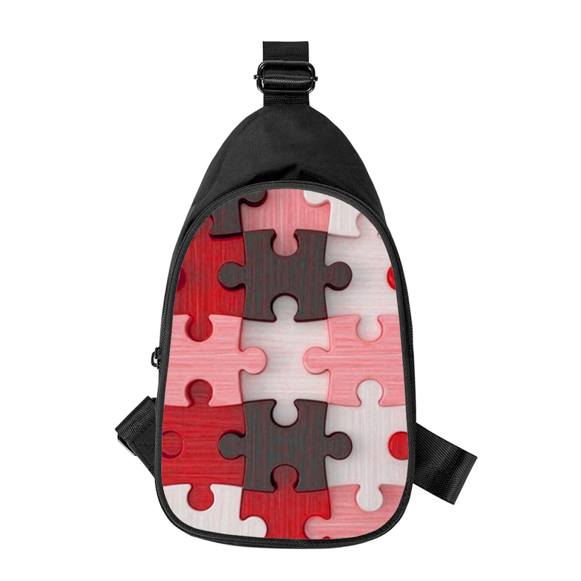 Persönlichkeit Kunst Puzzle 3D-Druck neue Männer Kreuz Brusttasche diagonal Frauen Umhängetasche Ehemann Schule Taille Pack männliche Brust Pack