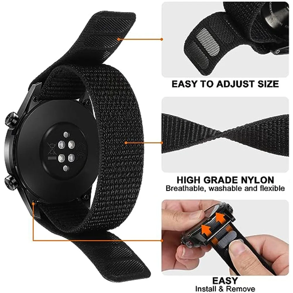26 มม.22 มม.สําหรับ Garmin Fenix E 8 47 มม.51 มม.7 7X Pro/Enduro 3 2/Epix QUICK RELEASE สร้อยข้อมือ HOOK LOOP ไนลอนกีฬานาฬิกา