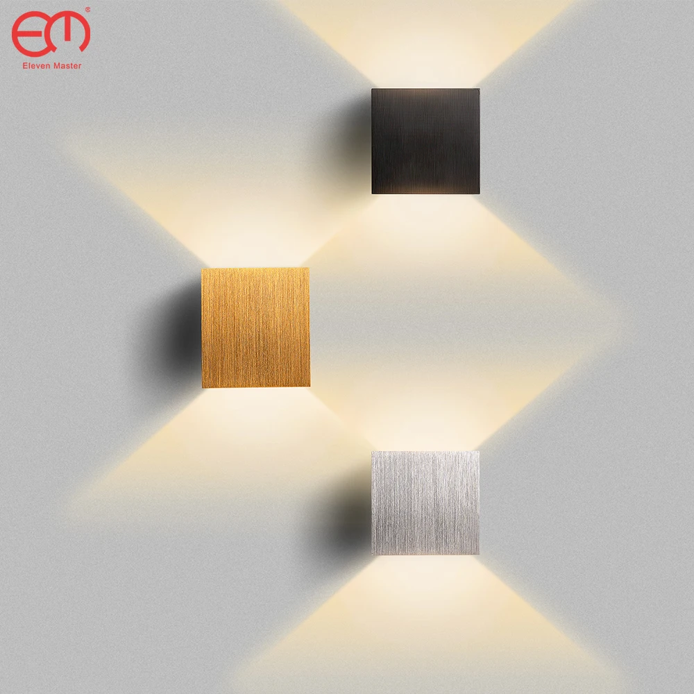 6W Lên Xuống Đèn Treo Tường Vàng Bạc LED Nhôm Đèn Đèn LED Dán Tường Cho Phòng Ngủ Phòng Khách hành Lang Bên Cạnh Chiếu Sáng