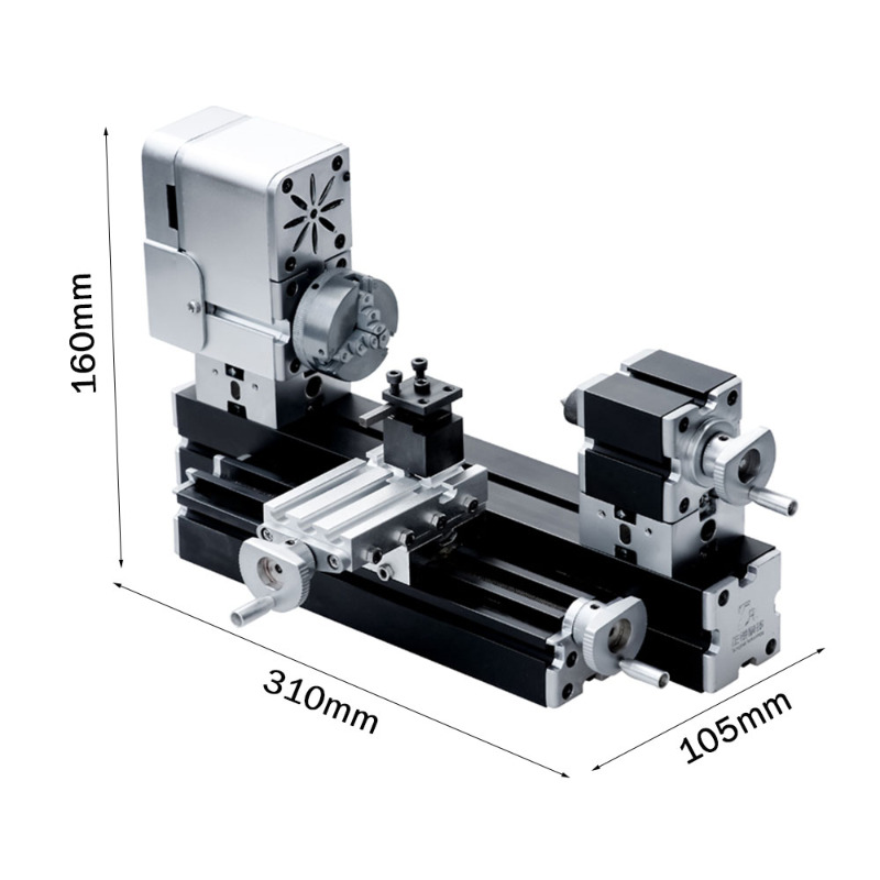 Enhanced Miniature เครื่องกลึงโลหะ 50 มม.Electroplated Heighten MINI DIY เครื่องกลึงสําหรับการประมวลผลอลูมิเนียม,ไม้,พลาสติกวัสดุ