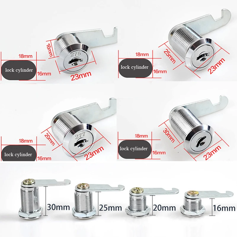 Cam Lock High Quality Security Lock Mail Box File Cabinet Desk Drawer Locker With 2 Keys DIY Cabinet Tools Furniture Hardware