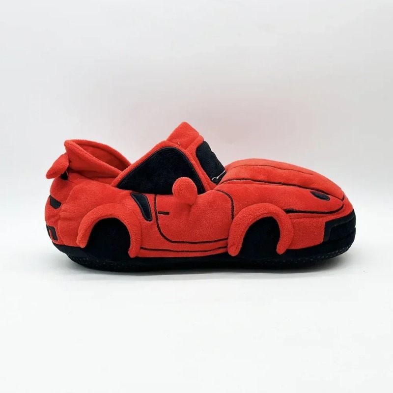 Sandal Mewah Mobil Sapi Dataran Tinggi Sepatu Boneka Bentuk Kendaraan Kartun Menyenangkan Sepatu Rumah Lembut Hangat Musim Dingin untuk Wanita Ulang Tahun Natal