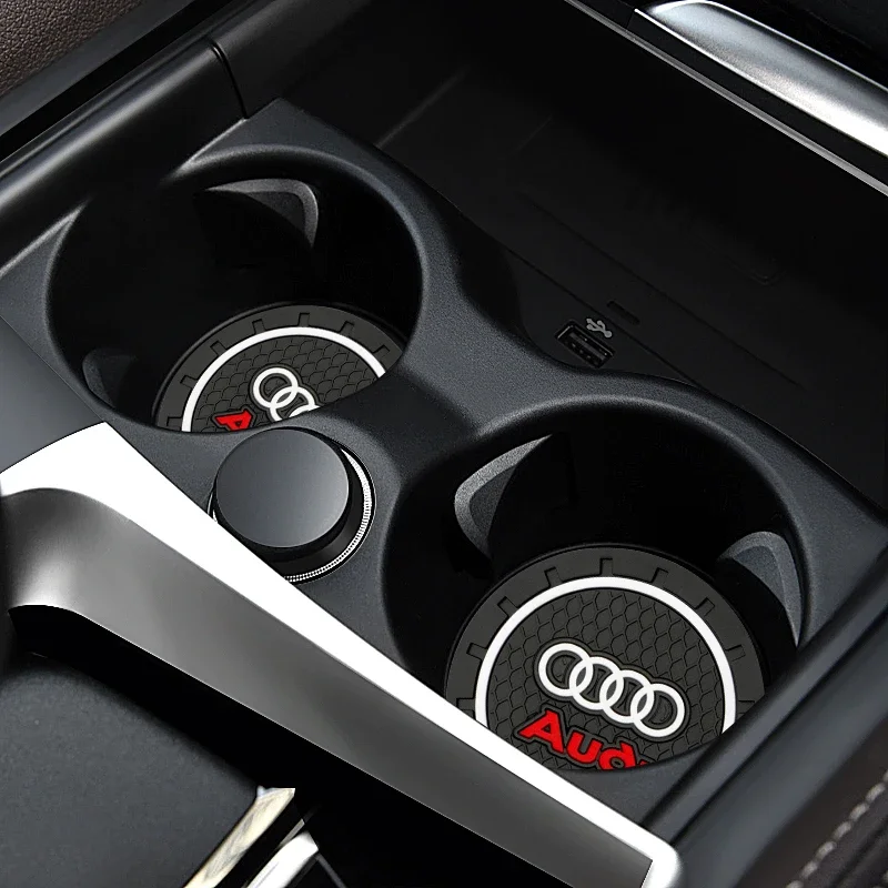 Posavasos de silicona para coche, alfombrilla con ranura para taza de agua, almohadilla antideslizante para audi S Line A1 A3 A4 A6 A7 Q3 Q5 Q7 RS3 RS4 RS5 S3 S4 S5 S7, 2 uds.