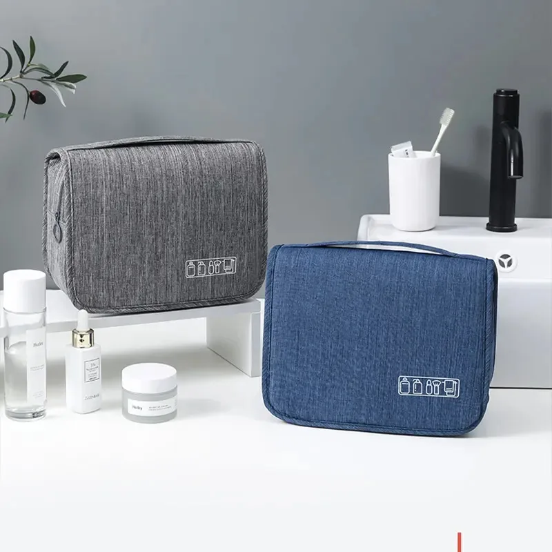Borsa portaoggetti portatile da uomo d'affari in tessuto Oxford Articoli da toeletta Organizzatore Borsa per cosmetici da donna Custodia da viaggio sospesa impermeabile