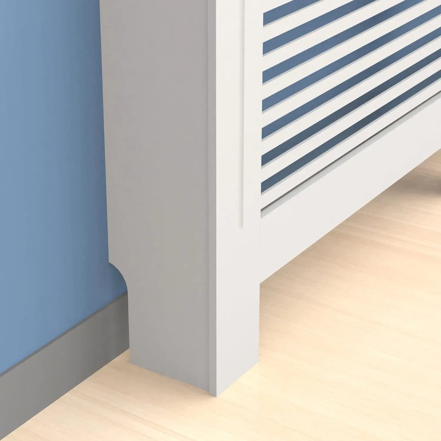 Copertura per radiatore in legno Scaffale per radiatore alto moderno Coperture per riscaldatore di grandi dimensioni Doghe orizzontali