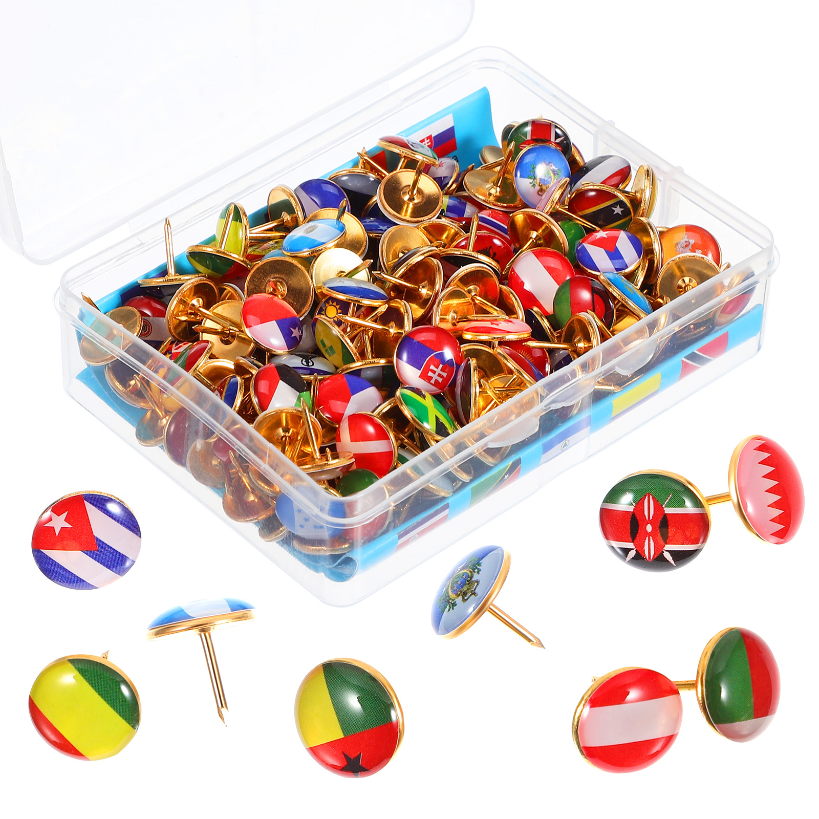 200 Pcs Flag Pushpin Unique Gifts Cork Board Del Para Steel National Pins World Maps