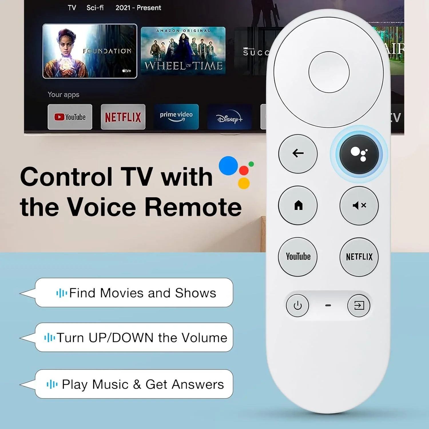 (Remote ONLY)G9N9N Replacement Voice Remote Control For Google Chromecast 4k Snow Streaming Media Player Matching Is Required