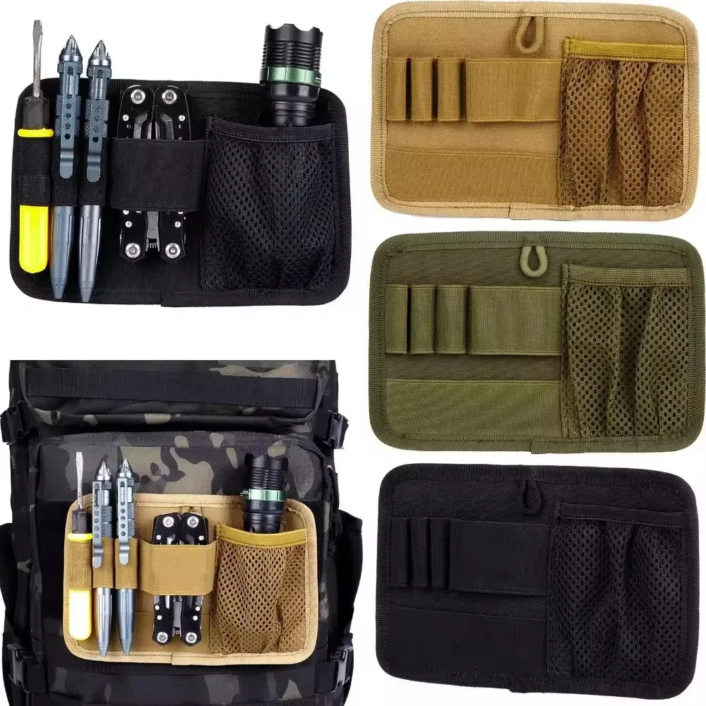 Modular Hook Loop Panel EDC Organizer - Inner Separation Pouch for Hunting Accessories, Utility Tools & Equipment