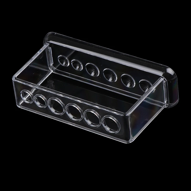 Scaffale per provette in plastica trasparente trasparente supporto per provette da laboratorio a 6 fori ripiano per provette da laboratorio 16.7*8*3cm