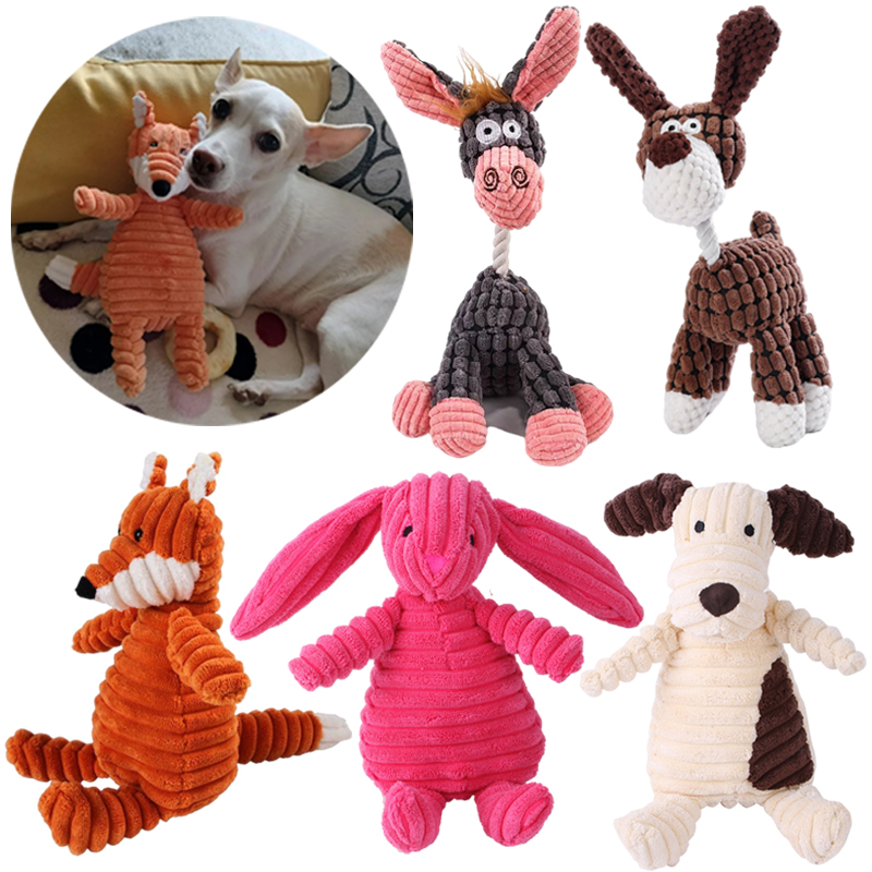 Juguete con sonido de chirrido para perros pequeños, animales de dibujos animados, juguete de peluche para perros, entrenamiento interactivo, juguete de limpieza dental, suministros para mascotas