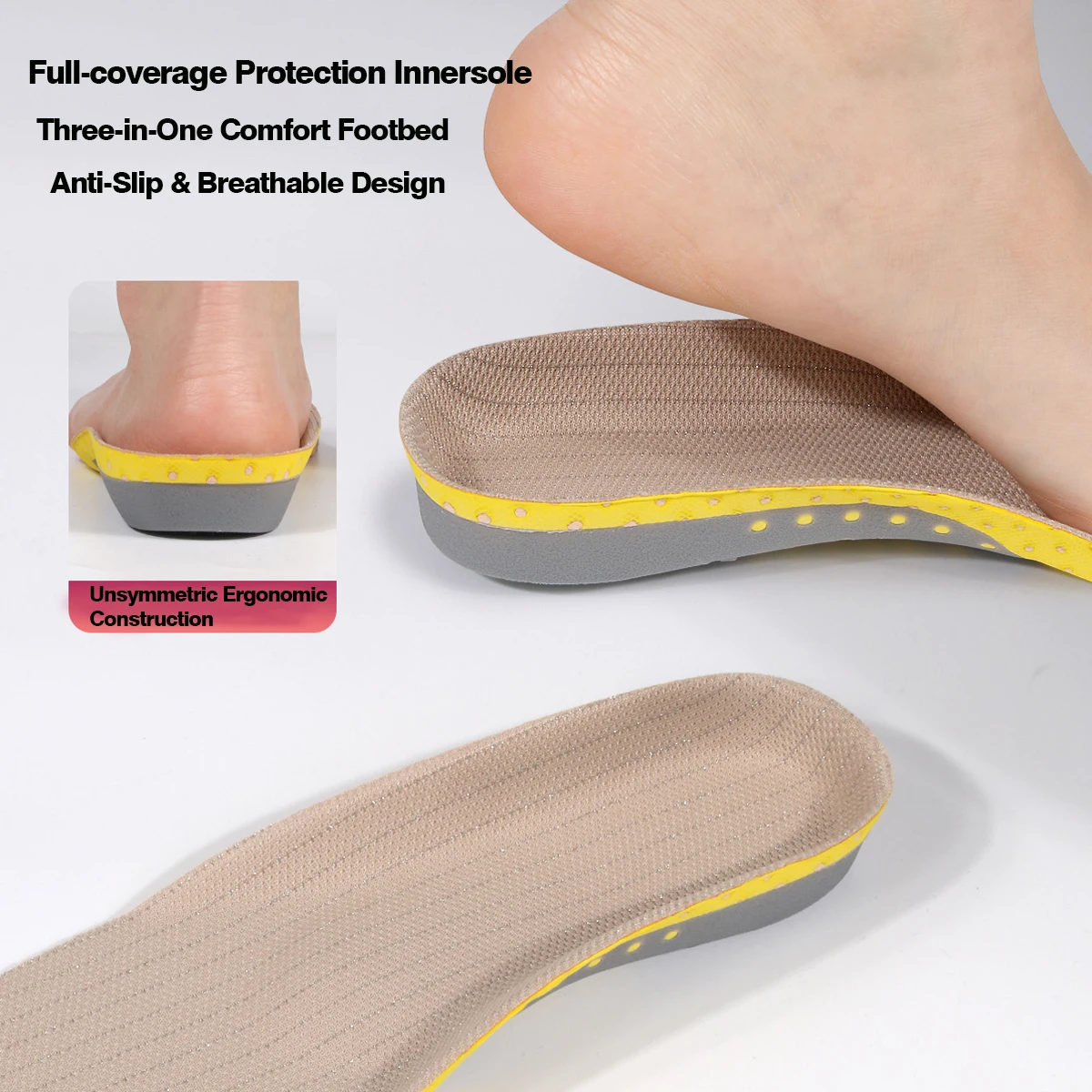 Palmilhas ortopédicas EVA para pés chatos e fascite plantar | Palmilhas de corrida para homens e mulheres | Almofada de sapato respirável e absorvente de choque