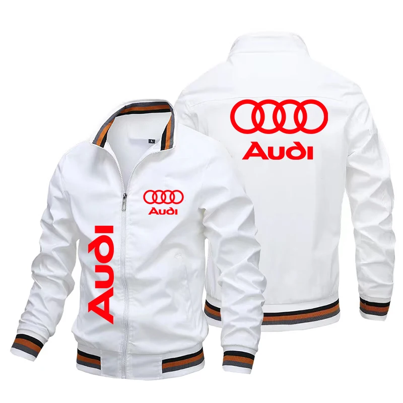 2025 Nieuwe Trendy Herenjas Audi Auto Logo Motorjas Aangepaste Auto Logo Racing Kleden Mannen Audi Kleding Biker Racing jas