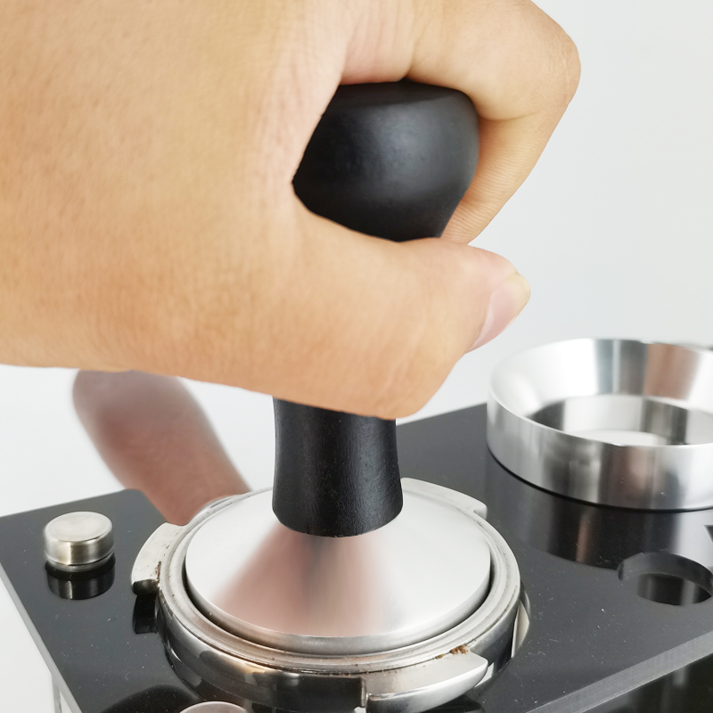51mm/53mm/58mm Espresso Tamper  Black Wood Handle Distributor Coffee Tampers Accessories Tools For 51/54/58mm Portafilters