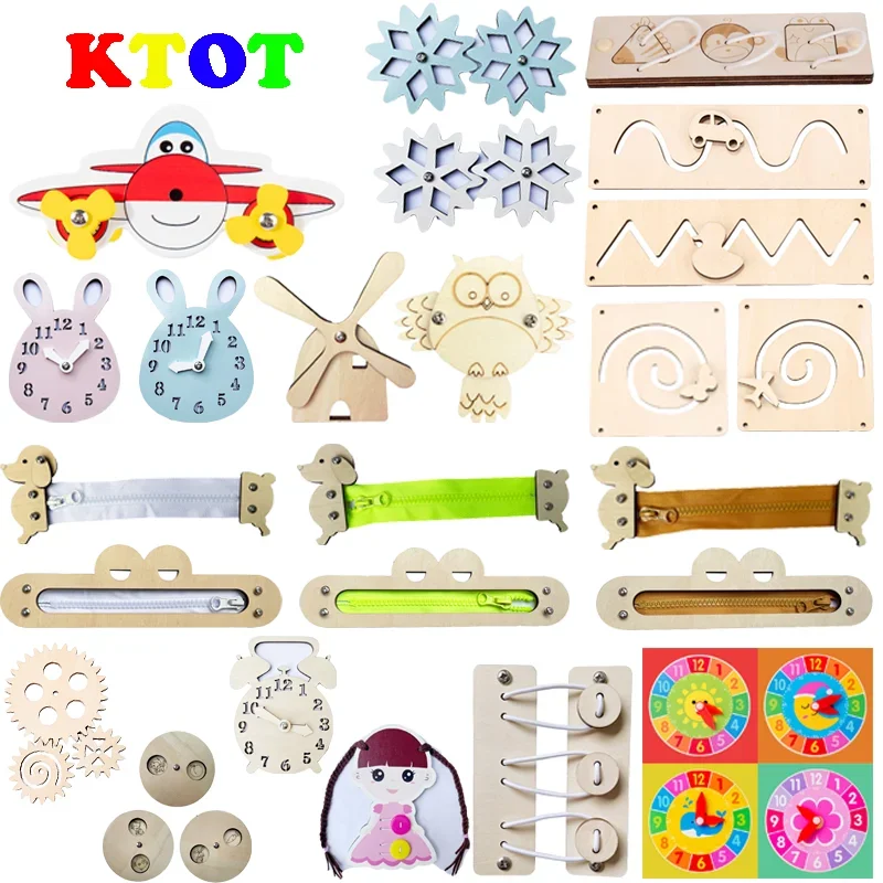 Bận Rộn Ban Montessori Gỗ DIY Phụ Kiện Đầu Giáo Dục Đồ Chơi Học Tập Và Giáo Dục Tập Thể Dục Tay Trên Khả Năng Đồ Chơi Trẻ Em