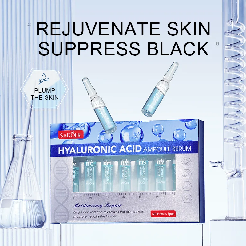 Sadoer Cura della pelle Siero liquido all'acido ialuronico Idratante viso Lifting Glow Up нити дляislavтяжки лица Dermapen Siero 2ml*7 pezzi