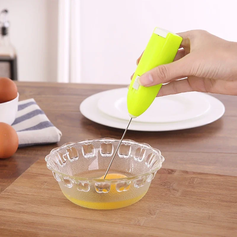 Egg Beater Electric Milk Frother Household Small Mixer Manual for Coffee Cappuccino Cream Frothy Blend Eggs Beater Kitchen Whisk