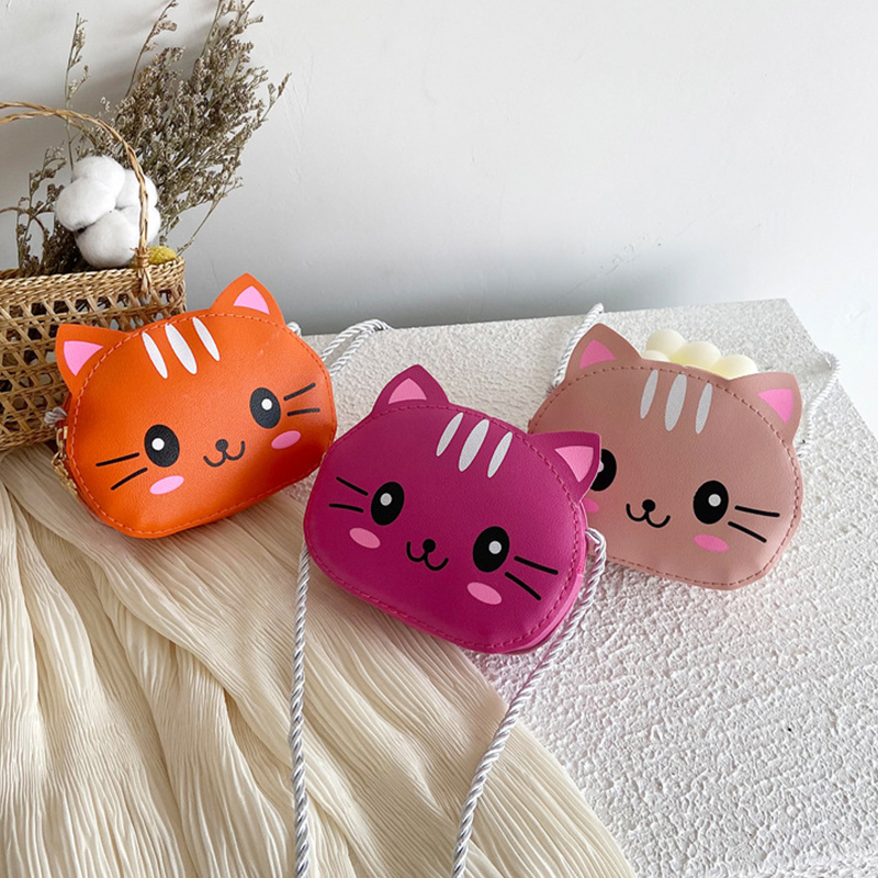 Mini bolsos de dibujos animados para niños, bolsos de moda para niñas pequeñas, de cuero PU, bandolera pequeña, monedero