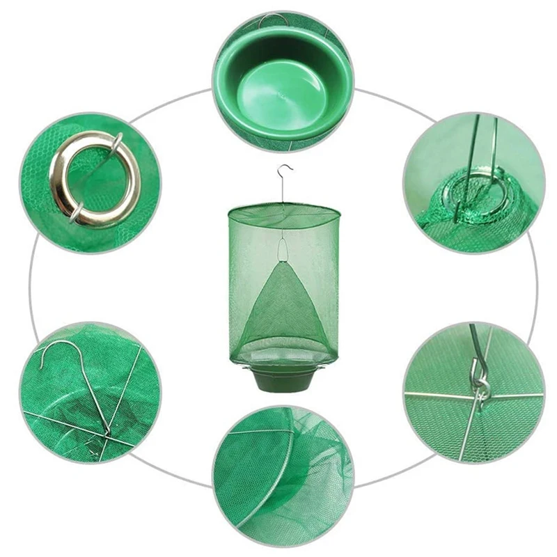 Atrapasueños para moscas, Control de plagas, reutilizable, colgante, jaula para atrapar moscas, red, atrapamoscas, colgante para jardín, atrapasueños para jardín