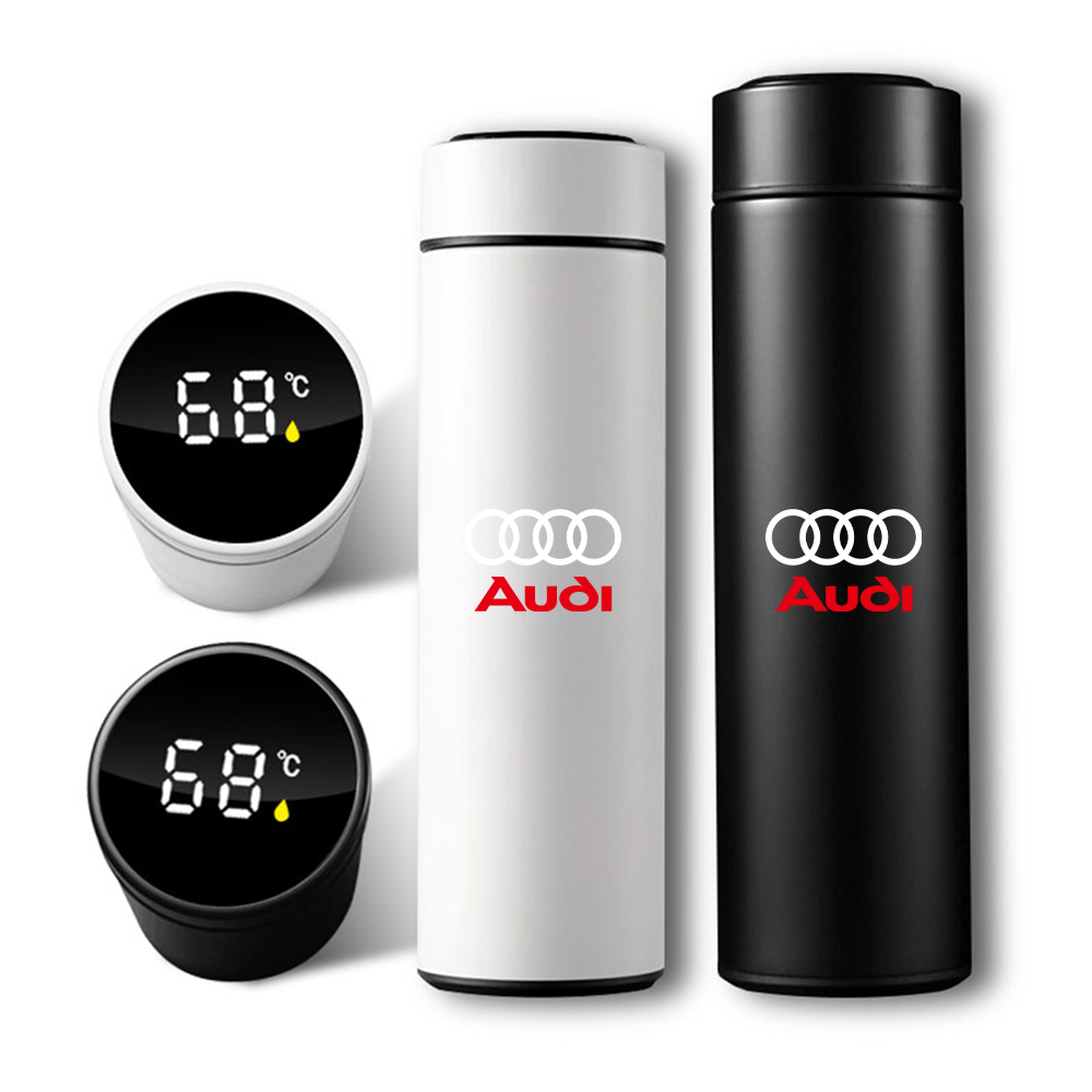Botella termo inteligente con pantalla de temperatura, taza inteligente con aislamiento al vacío de acero inoxidable 304 para Audi S Line A1 A2, 1 ud.