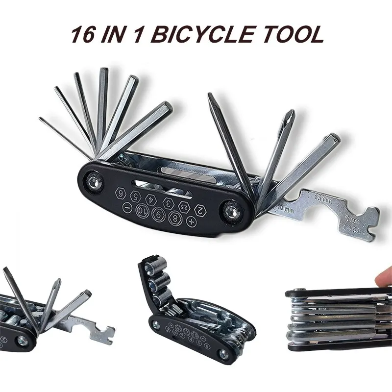 16 in 1 Mountain Bike presa portatile chiave multiuso bicicletta multiutensile cacciavite strumenti di riparazione biciclette moto