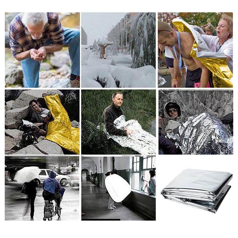 Emergencies Heat Blanket Waterproof Rugs For Survival Multifunctional Survival Emergencies Thermal Blanket For Outdoors Camping
