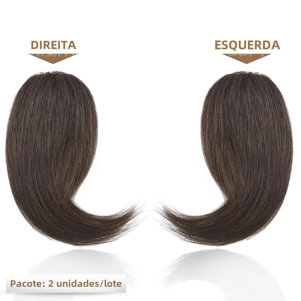 S-noilite lado separação bang 2 pçs franja de cabelo natural franja de cabelo humano esquerda direita extensões de cabelo 16g franja de cabelo com clipe