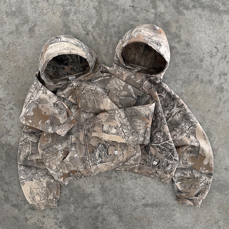 Sudadera con capucha Retro Y2K para hombre, jersey con estampado de camuflaje, sudaderas, ropa informal estilo Hip Hop de calle, Sudadera con capucha de camuflaje Unisex de gran tamaño
