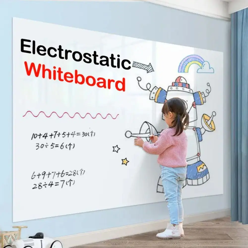 New Electrostatic Whiteboard Sticker Removable Reusable Teaching Graffiti Drawing Board Household PP Erasable Whiteboard