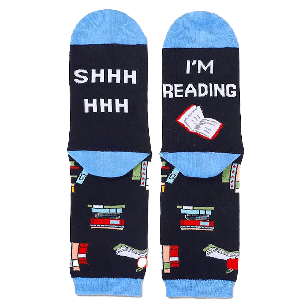Calcetines divertidos para entusiastas de la lectura, calcetines cálidos para estudiantes, regalos divertidos, calcetines para parejas, regalos para profesores, calcetines